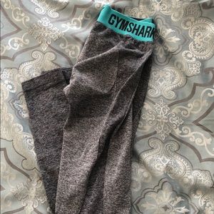 Gymshark Flex Leggings - Charcoal Marl/Dusky Teal